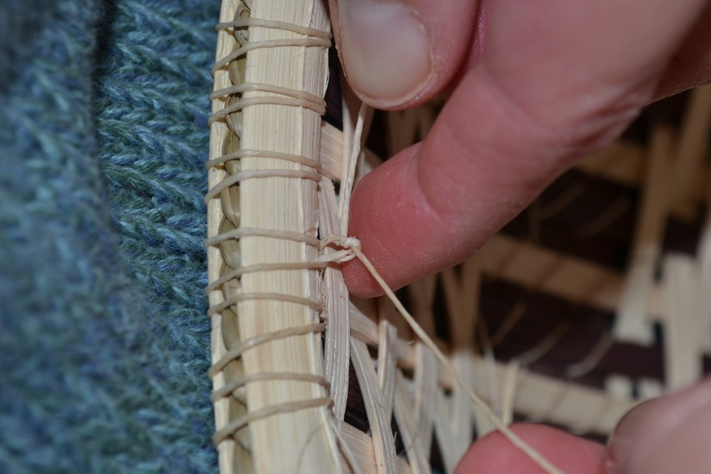 Lashing a Basket with Waxed Linen ⋆ PrairieWood Basketry